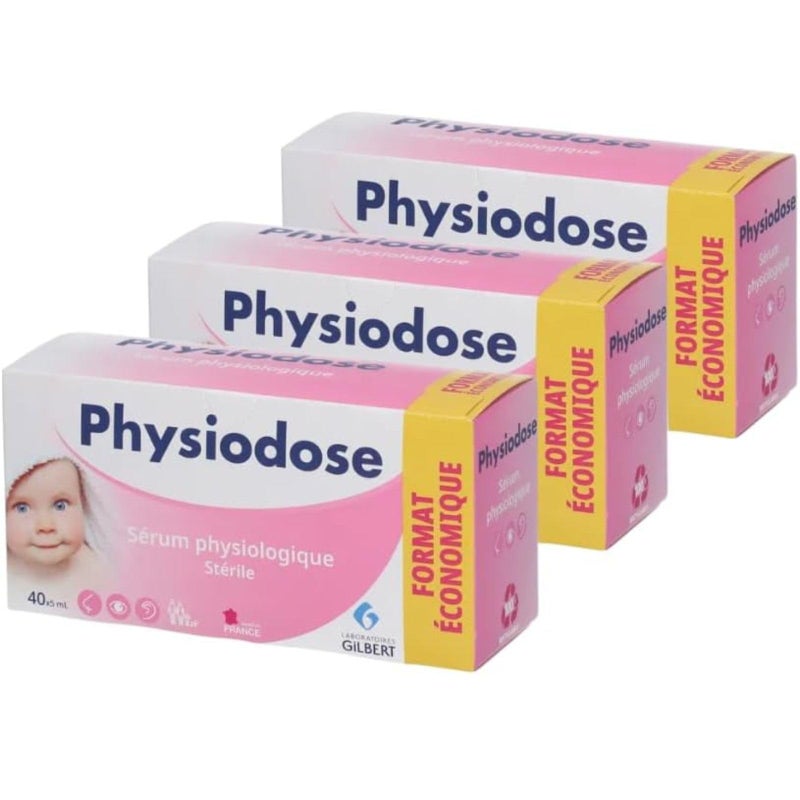Physiodose Physiological Serum - 3 Boxes of 40 Single Doses, 40 Count (Pack of 3) - Image 1