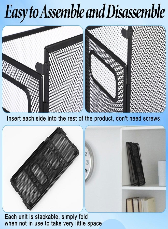 Otoolling 2 Pack Hanging File Holder, 10 Hanging Folders, Metal Mesh, Letter Size Folder Storage, Desktop Storage Cabinets, Office School Document(Gray,Small) - Image 5