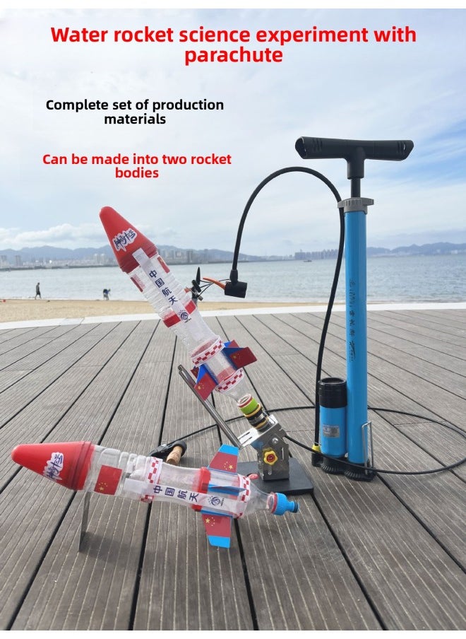 Generic - (Purchase Price) Water Rocket With Parachute Complete Set Of Manufacturing Materials Package Scientific Experiment Including Two-Stage Water Rocket-Color:Set 1 [basic Material] - Image 1