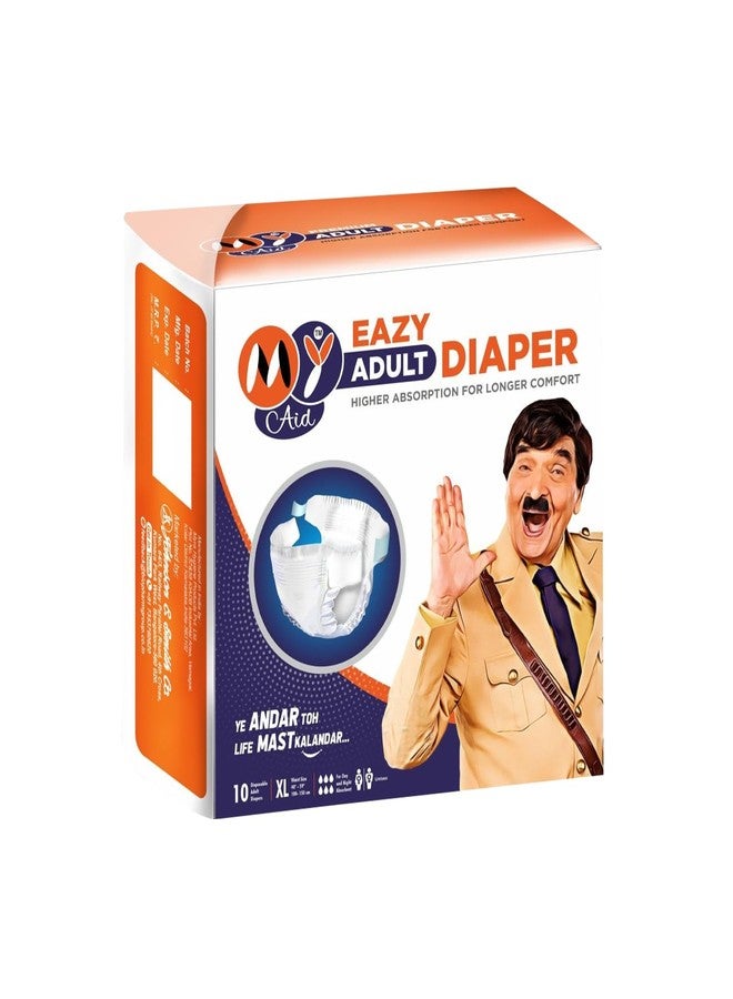 MYAID Unisex Easy Adult Diaper X-Large size. Tape Style. Higher Absorption & Longer Comfort - XL Size (10 Pc) Pack of 1 - Image 1