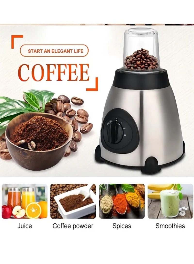 showkah 2-in-1 Blender, 6 Blade Heavy Duty Juicer, 2 Blade Coffee & Spice Grinder with 1500ml Stainless Steel & Small Glass Jar & 5 Speed Mode Blender - Image 3