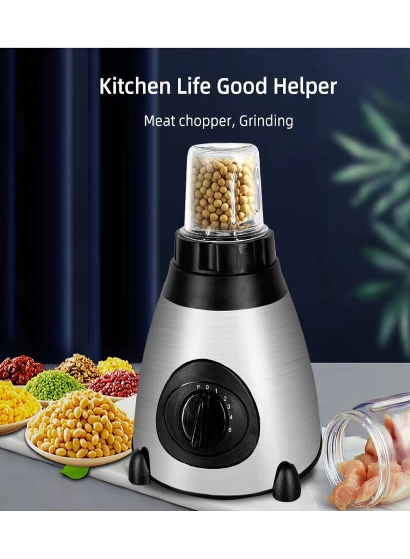 showkah 2-in-1 Blender, 6 Blade Heavy Duty Juicer, 2 Blade Coffee & Spice Grinder with 1500ml Stainless Steel & Small Glass Jar & 5 Speed Mode Blender - Image 5