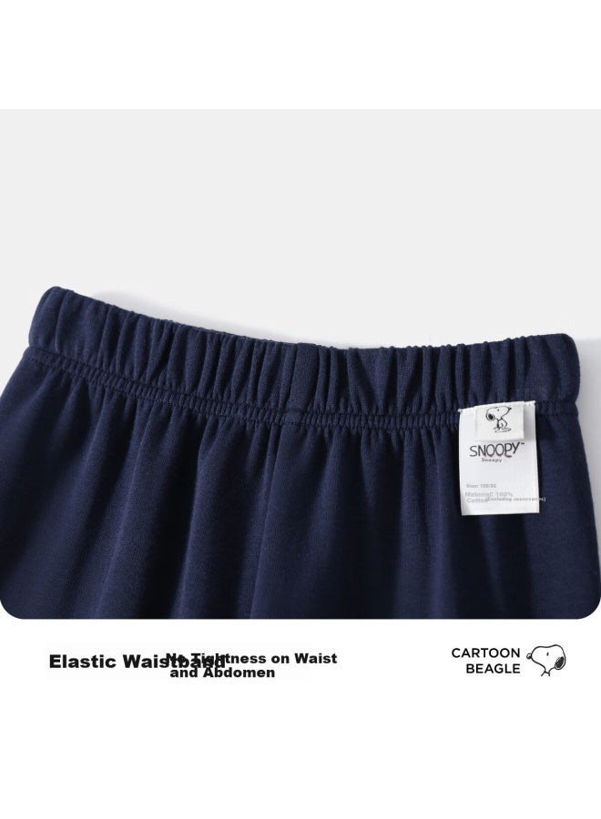 Snoopy Kids Clothing Girls' Hoodie And Sweatpants Set Casual American Style Dark Blue - Image 2