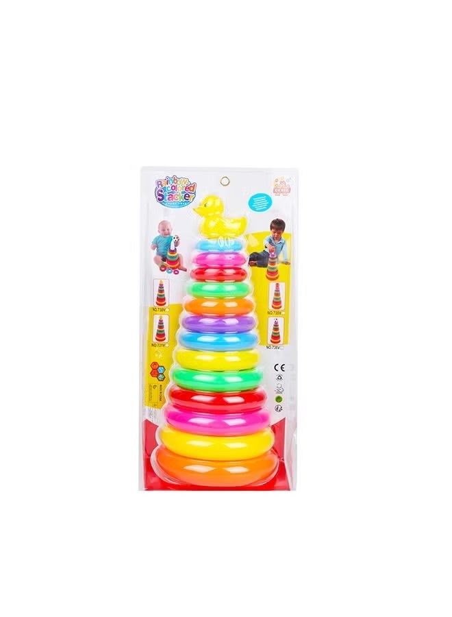 Beise 11-Piece Duck Stacked Double Suction Ring Play Toy Set With Box For Kids 66x78x37.5cm - Image 3