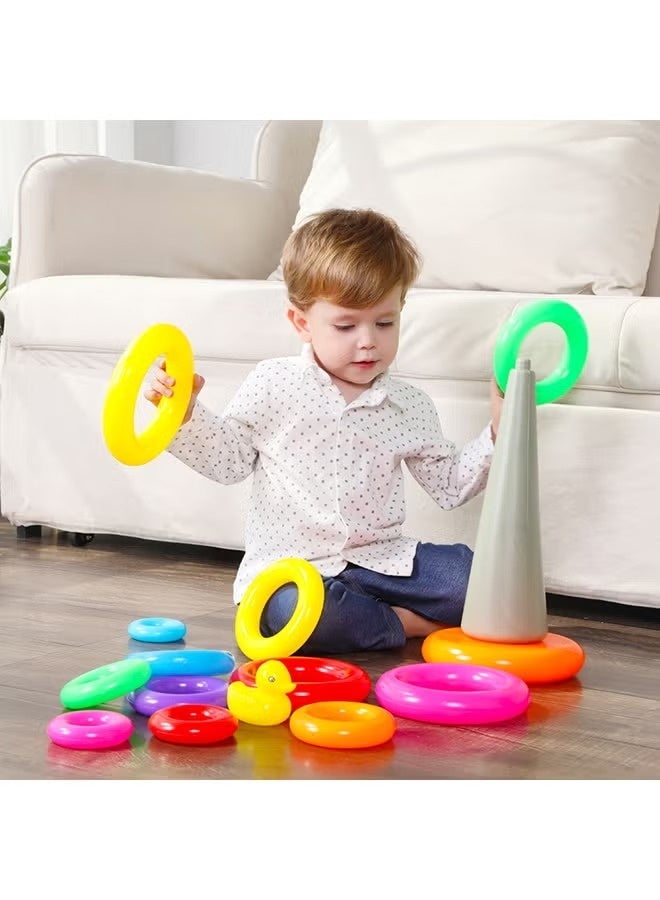 Beise 11-Piece Duck Stacked Double Suction Ring Play Toy Set With Box For Kids 66x78x37.5cm - Image 2
