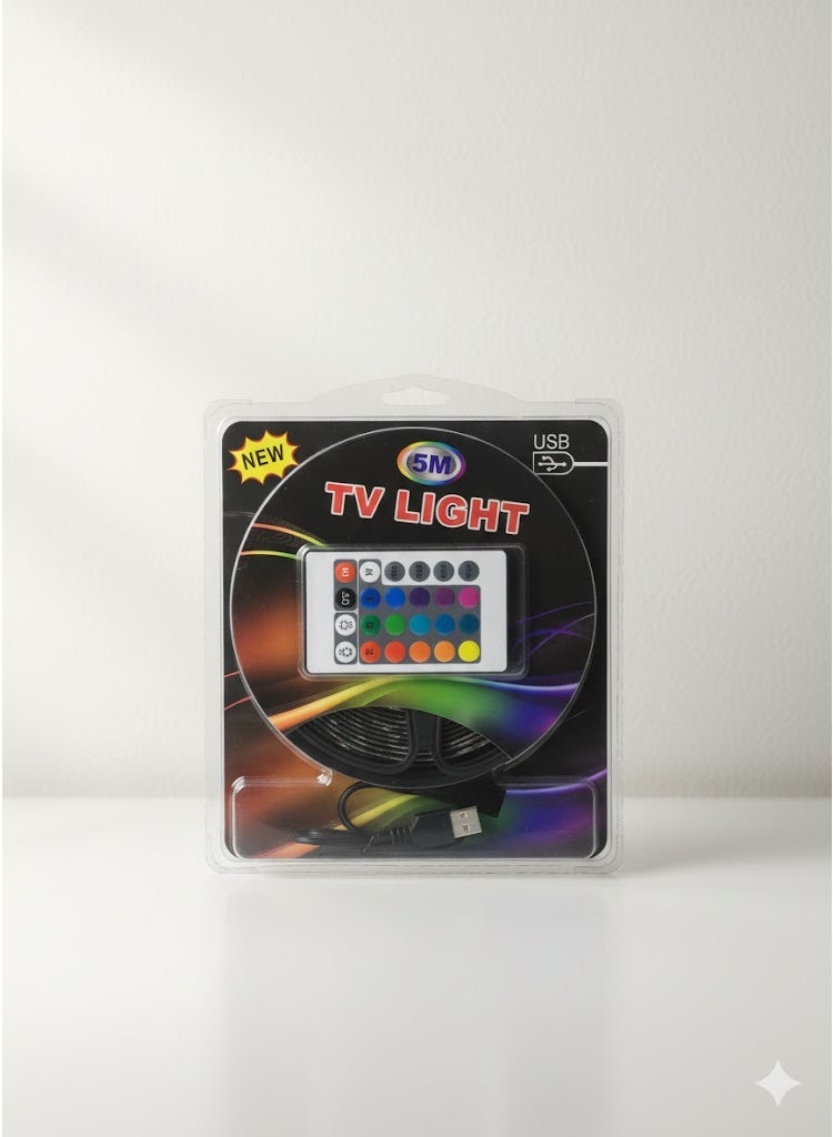 5M RGB LED Strip Light – USB Powered – Black - Image 2