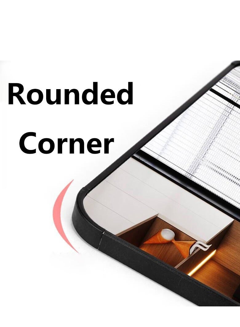 الأزرق جي دبليو مرآة مقوسة كاملة الطول بزاوية مستديرة - مرآة مقوسة كاملة الطول بزاوية مستديرة - زجاج عالي الدقة قائم ومثبت على الحائط بزوايا قابلة للتعديل بإطار من الألومنيوم المتين ديكور منزلي عصري وأنيق لغرفة النوم غرفة المعيشة مدخل غرفة الملابس خزانة المدخل والممر - تصميم متين عالي الجودة (ذهبي) - Image 5