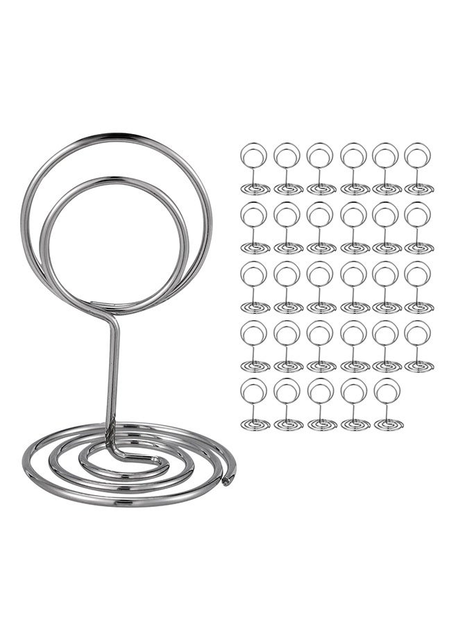 Peachjoy 30PCS Table Number Holders Place Card Holder - Photo Holders for Tables, Cards Stand Name Menu Clips, Table Sign Holders for Wedding Anniversary Birthday Party, Silver - Image 1