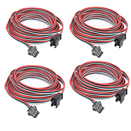 HUALAND 4 pcs/pack 2M 6.56ft 3 Pin JST SM Male Female Plug LED Connector Cable For WS2812B WS2811 SK6812 Symphony LED lights with connectors，SM3P buckle free welding plug light controller wire - Image 1