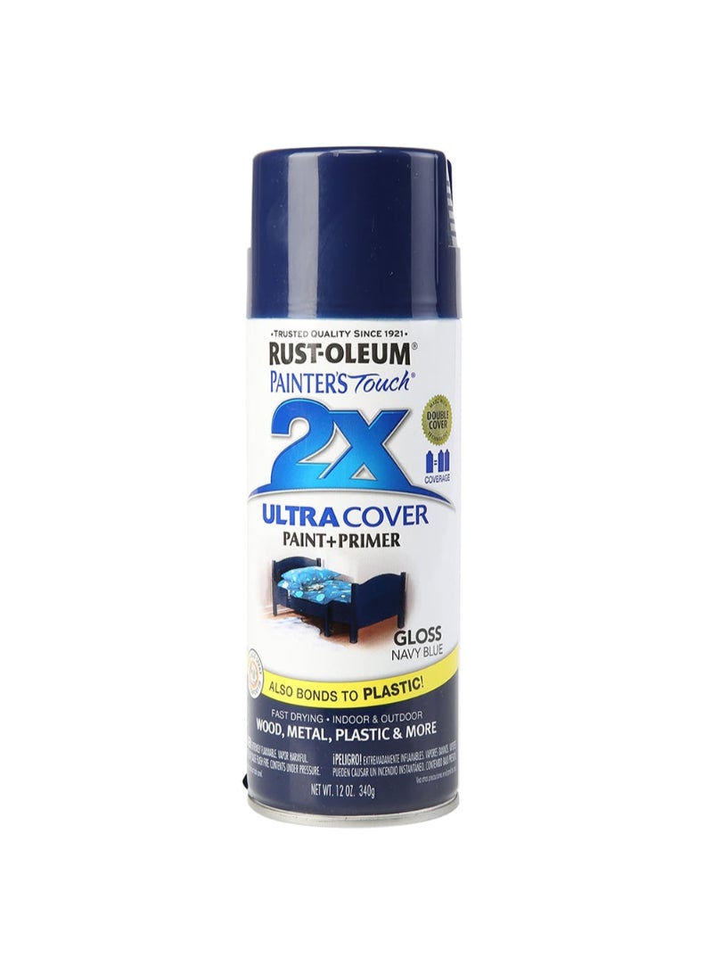 RUST-OLEUM طلاء رذاذ من رستوليوم لمسة الرسام (340 جرام، أزرق بحري لامع)