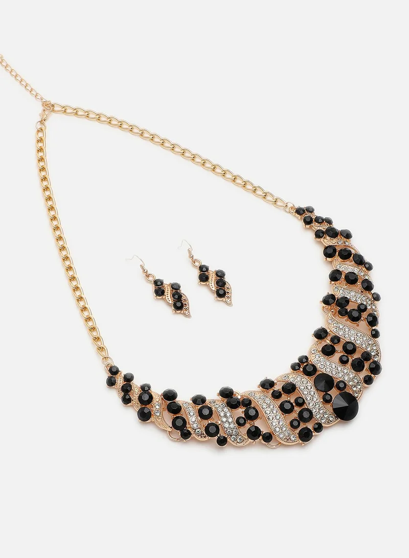 سوهي مجموعة مجوهرات أحجار الراين مزدوجة اللون