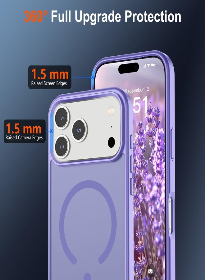استلق جراب SUPFINE المغناطيسي لهاتف iPhone 17 Pro Max (متوافق مع MagSafe) (حماية من السقوط بمعايير عسكرية) غطاء هاتف شفاف غير لامع مقاوم للصدمات ومضاد لبصمات الأصابع، إصدار 2025، لون بنفسجي - Image 4