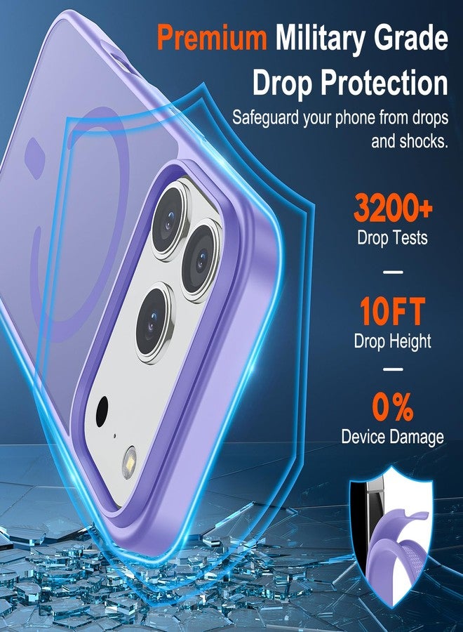 استلق جراب SUPFINE المغناطيسي لهاتف iPhone 17 Pro Max (متوافق مع MagSafe) (حماية من السقوط بمعايير عسكرية) غطاء هاتف شفاف غير لامع مقاوم للصدمات ومضاد لبصمات الأصابع، إصدار 2025، لون بنفسجي - Image 3