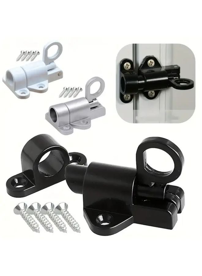 Black Aluminum Alloy Automatic Spring Window Door Pins 5pcs with Screws - Image 2