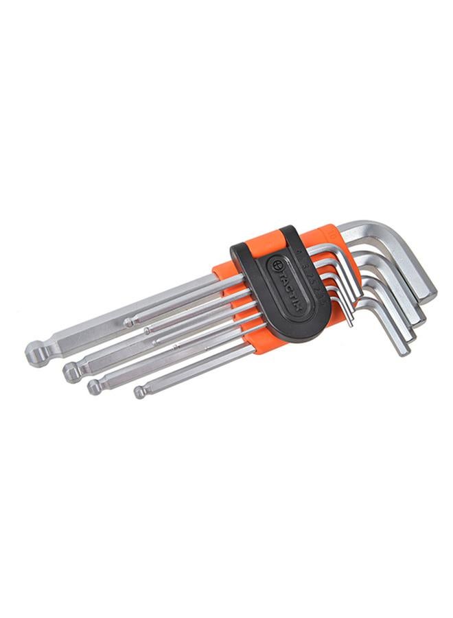 Tactix 9-Piece Metric Chrome-Vanadium Steel Ball Pein Hex Key Set Silver 206005 - Image 2