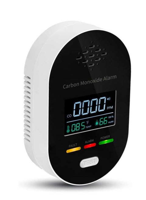 Carbon Monoxide Temperature And Humidity Three-In-One Alarm Detector ,Portable Mini Air Quality Monitor,Real-Time Synchronous Detection Of Data (UKplug)