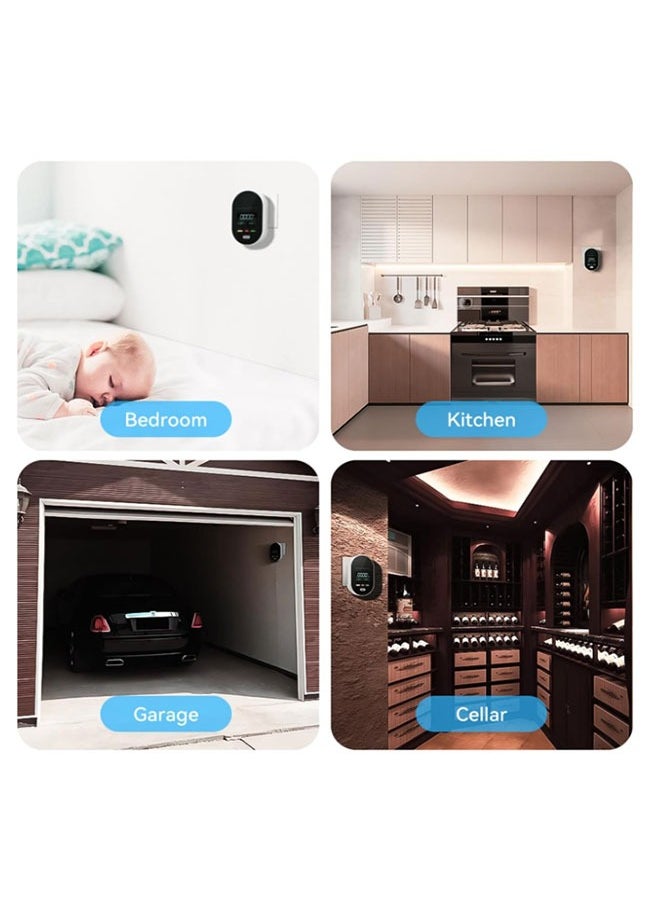 Carbon Monoxide Temperature And Humidity Three-In-One Alarm Detector ,Portable Mini Air Quality Monitor,Real-Time Synchronous Detection Of Data (UKplug)