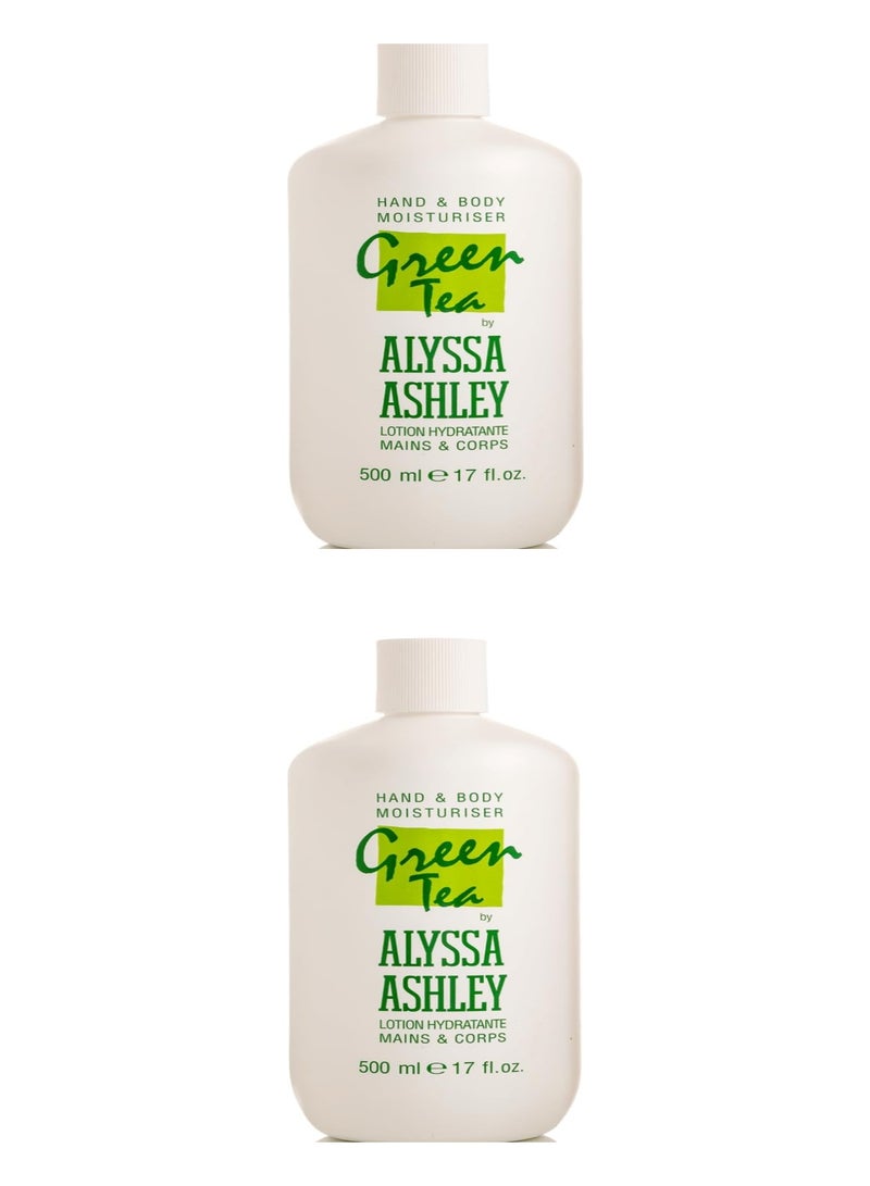 أليسا أشلي لوشن مرطب لليدين والجسم بالشاي الأخضر من أليسا آشلي، 2*500 مل (عبوة من قطعتين) - Image 1