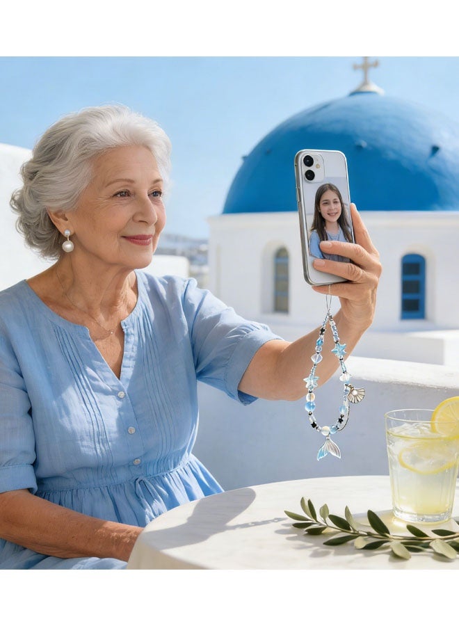 سلسلة هاتف على شكل صدفة بحرية، سوار معصم مزين بحبل وخرز، سلسلة مفاتيح لحقيبة الهاتف للبنات، مجوهرات حبل معلقة - Image 4