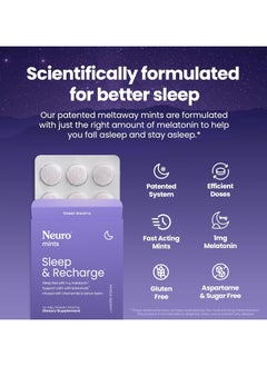 NeuroGum Melatonin 1 mg Sleep & Recharge Mints (72 Pieces) - Fast Dissolve Melatonin  - Image 2