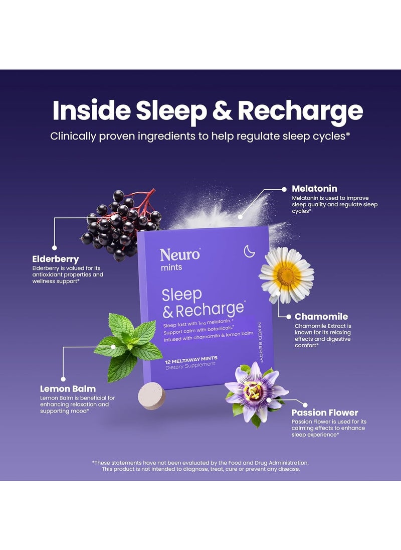 NeuroGum - Melatonin 1 mg Sleep & Recharge Mints (72 Pieces) - Fast Dissolve Melatonin - Image 1