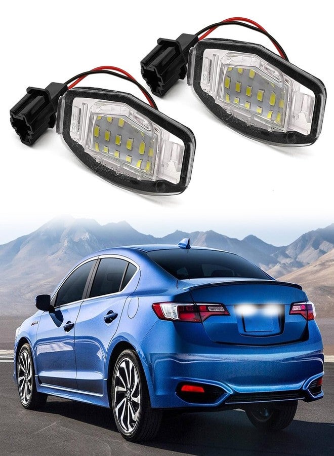 Vrasly 2 Pcs LED License Plate Light Lamp Tag Lights Compatible with Honda MDX TSX TL ILX RDX RL Accord Odyssey Civic Sedan Pilot Rear Tag Lights, Powered by 18-SMD 6000K White - Image 1
