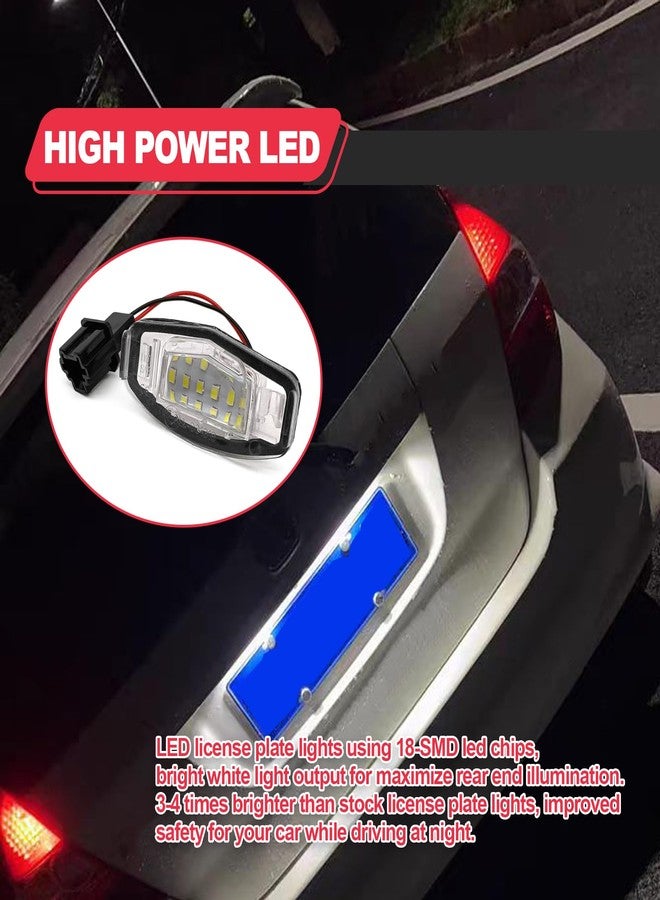 Vrasly 2 Pcs LED License Plate Light Lamp Tag Lights Compatible with Honda MDX TSX TL ILX RDX RL Accord Odyssey Civic Sedan Pilot Rear Tag Lights, Powered by 18-SMD 6000K White - Image 3