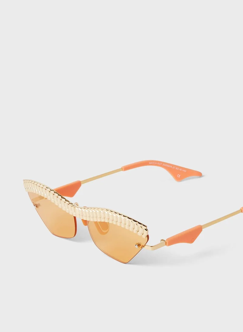 Le Specs Watch Out Asymmetrical Sunglasses