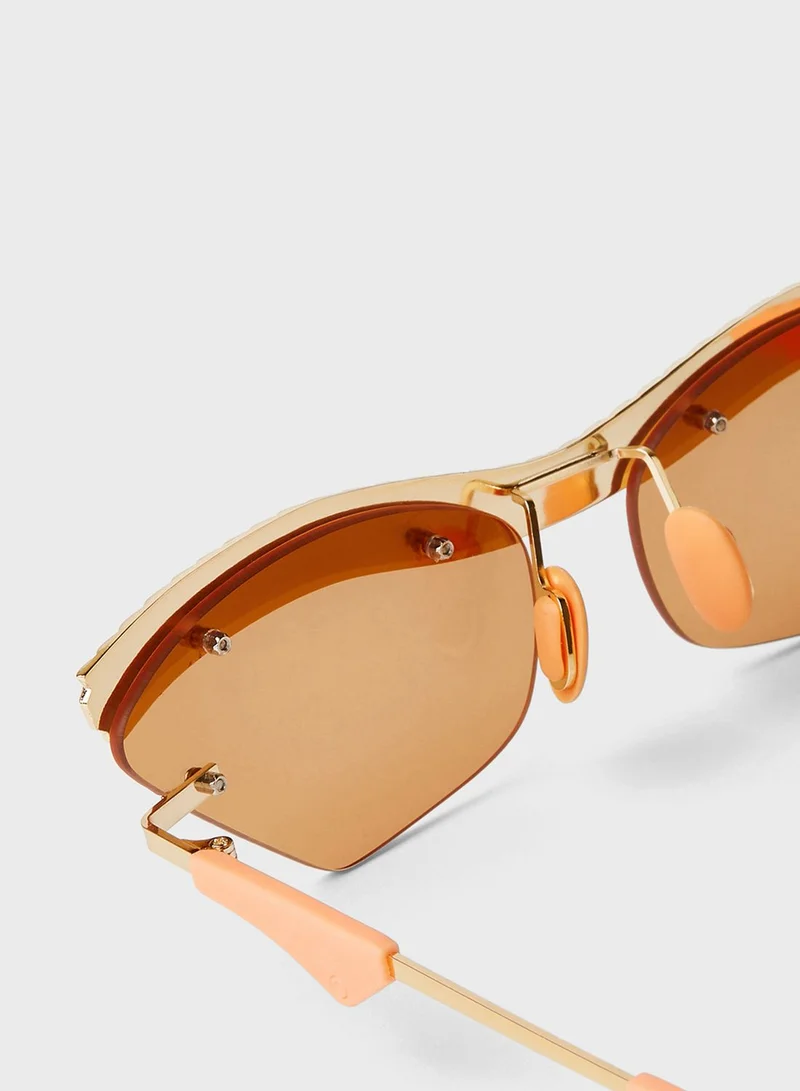 Le Specs Watch Out Asymmetrical Sunglasses
