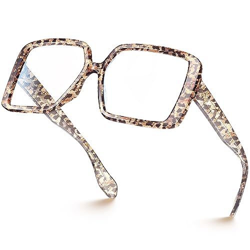 VISOONE Oversized TR90 Blue Light Blocking Glasses Fashion Accessories Non Prescription for Women Harvard - Image 3