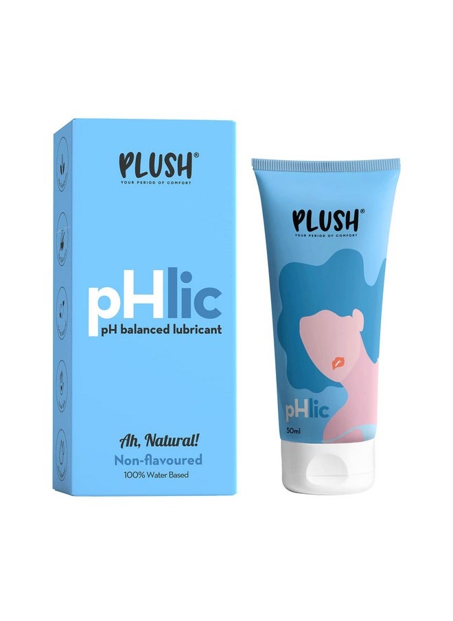 Plush Phlic Aloe Infused Personal Lubricant For Men & Women- Unflavoured, 50Ml | Skin Friendly Ph Balanced Lube Helps Prevents Dryness | Easy To Wash Off & Convenient For Use  - Image 1