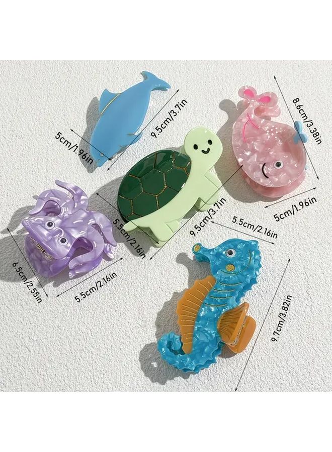 Small Octopus Cartoon Ocean Animals Acetic Acid Hair Clip - Image 4