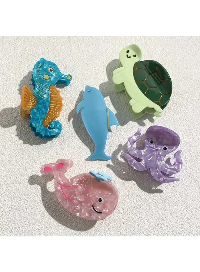 Small Octopus Cartoon Ocean Animals Acetic Acid Hair Clip - Image 5