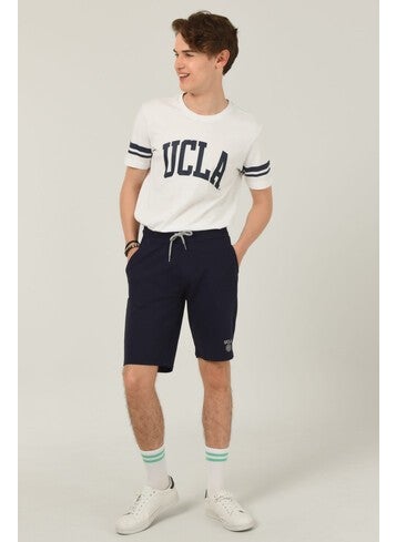 UCLA FOWLER Navy Blue Men's Knitted Shorts  - Image 3