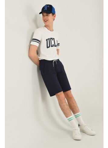 UCLA FOWLER Navy Blue Men's Knitted Shorts  - Image 5