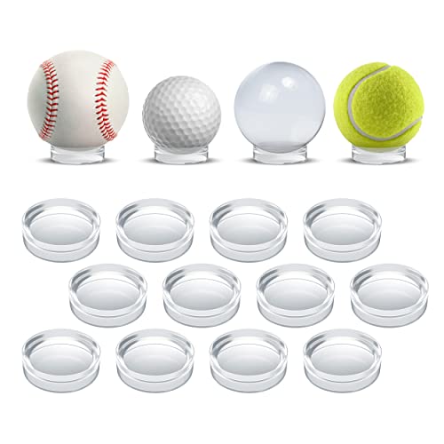 Houseables Baseball Holder, Baseball Stand, Ball Holder, Ball Stand, Acrylic Sphere Display, Egg Display, for Crystal, Rock, Marble, Golf, Softball, Round, Plastic Ring,12 Pack, Clear, 1.75" x 0.6" - Image 1