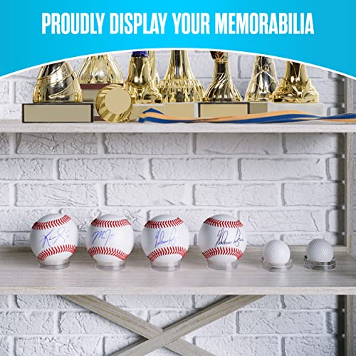 Houseables Baseball Holder, Baseball Stand, Ball Holder, Ball Stand, Acrylic Sphere Display, Egg Display, for Crystal, Rock, Marble, Golf, Softball, Round, Plastic Ring,12 Pack, Clear, 1.75" x 0.6" - Image 2