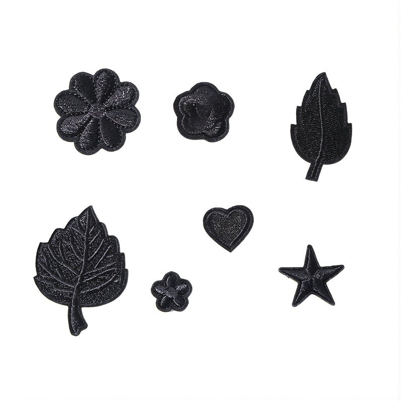 Instant Clothing Hole Repair Embroidery Patches 7 Pcs Self Adhesive Kit - Image 1