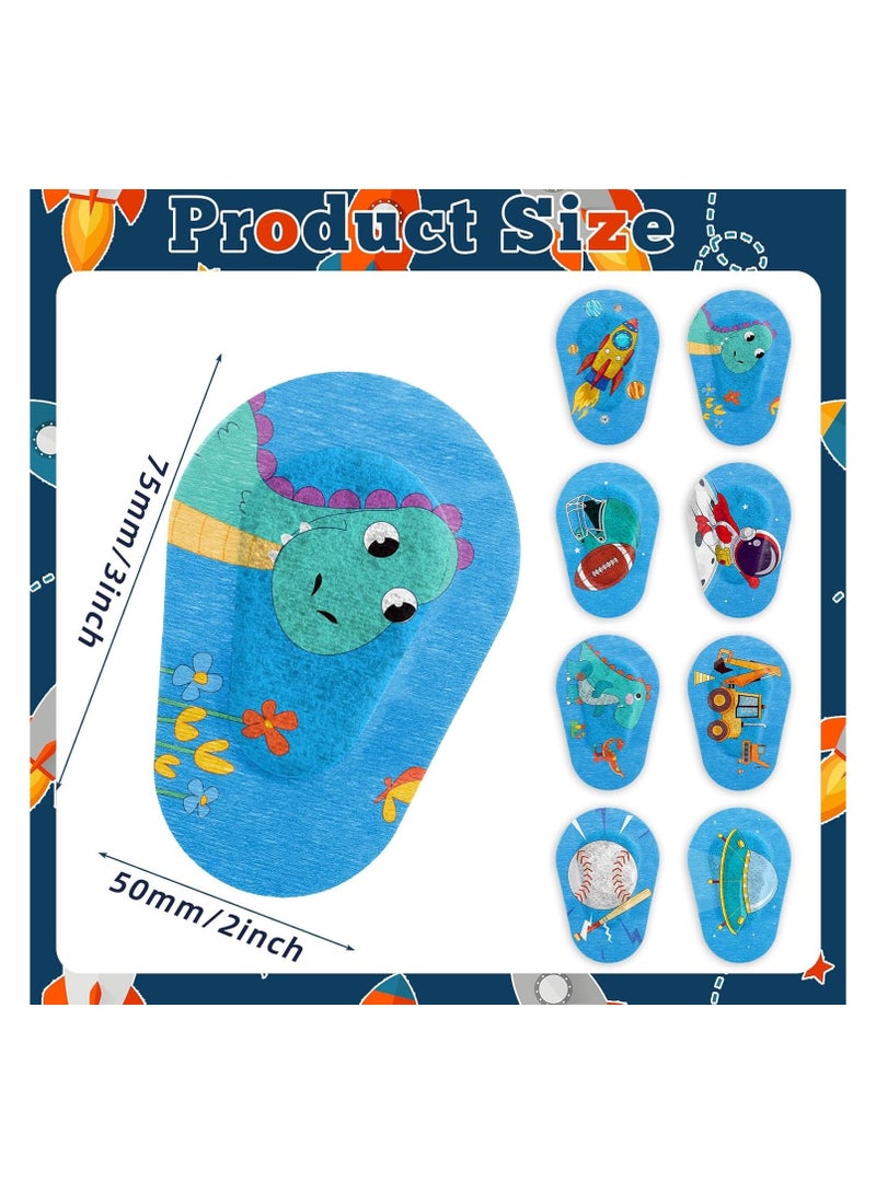 Bukela Eye Patches for Kids Girls and Boys 120 Pieces Boys Adhesive Eye Patches 8 Patterns Latex Free Large Light Blocking Pad Cute Fun Designs for Toddler Boys Cotton Adhesive Patches - Image 4
