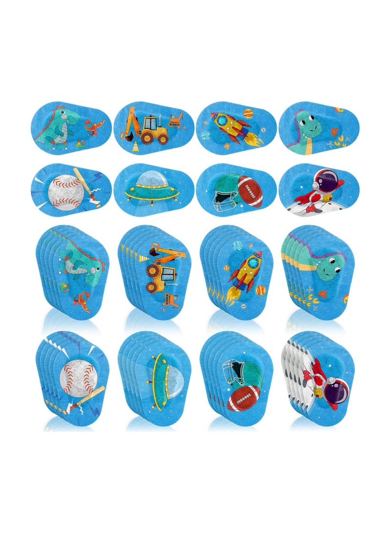 Bukela Eye Patches for Kids Girls and Boys 120 Pieces Boys Adhesive Eye Patches 8 Patterns Latex Free Large Light Blocking Pad Cute Fun Designs for Toddler Boys Cotton Adhesive Patches - Image 1