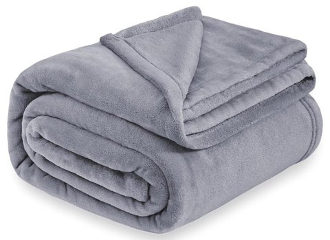 Queen Fleece Blanket 230x200cm 270GSM Super Soft Lightweight Bed Blanket Plush Fuzzy Cozy Luxury Microfiber Throw Blanket for Home Office Dorm Bed Sofa Chair Couch Travel Camping Grey