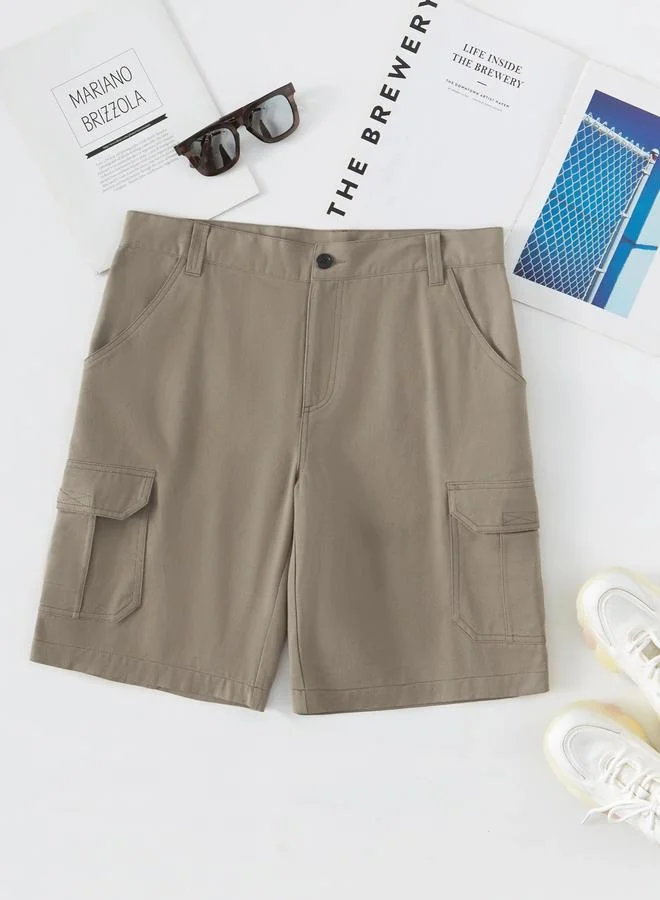 Take Two  Men Solid Cargo Shorts for Men | Best Price UAE