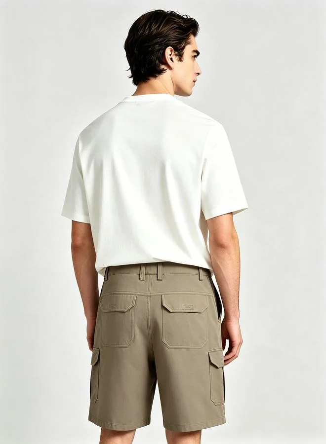 Take Two  Men Solid Cargo Shorts for Men | Best Price UAE