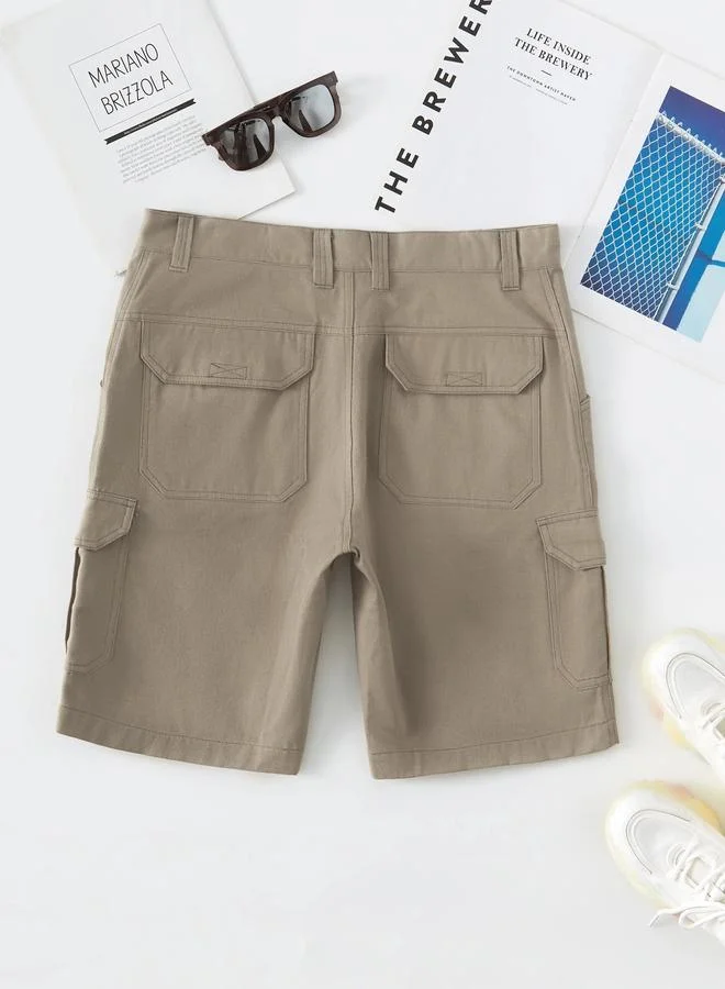 Take Two  Men Solid Cargo Shorts for Men | Best Price UAE