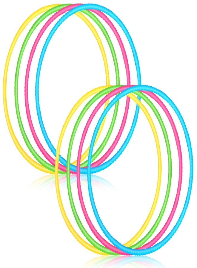 سراتي مجموعة ستراتي المكونة من 8 قطع من حلقات التمارين القابلة للفصل والتعديل، حلقات بلاستيكية للجمباز، معدات رشاقة الكلاب، ديكور الحفلات، 4 ألوان (24 بوصة، ألوان دافئة) - Image 1