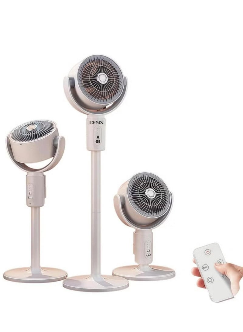 Denx Adjustable Height Floor Fan with 5 Speeds, Remote Control DX2607 - Image 1