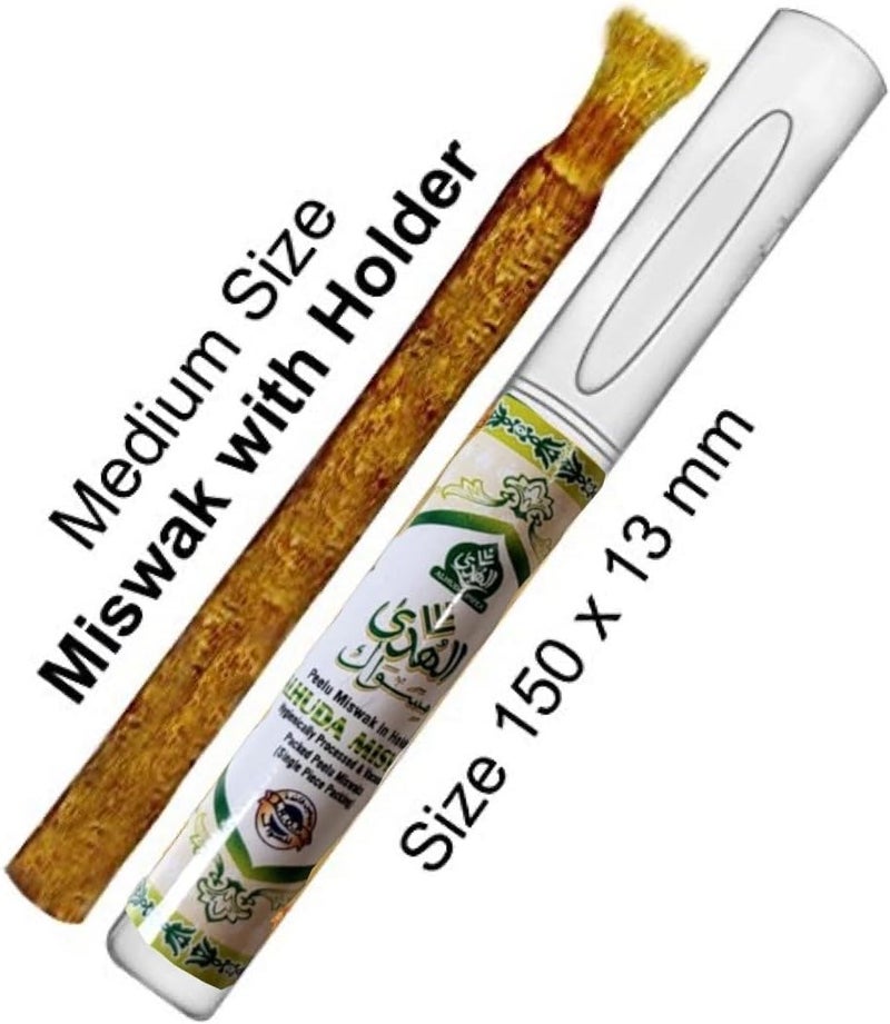 Miswak Stick Natural Chewable Toothbrush Stick Miswaak Siwak Organic Wooden Tooth Brush Oral Natural Sewak Teeth Whitener With Holder 1 Stick + Holder | Vacuum Sealed | Oral Care & Healthy Gums - Image 2