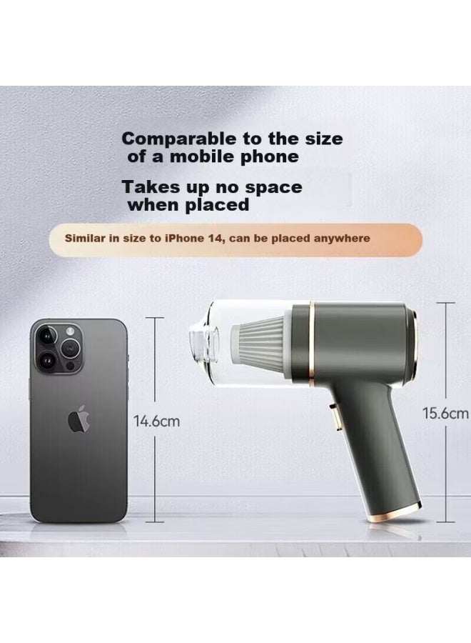 helloleiboo oleiboo Car Vacuum Cleaner Handheld Mini Super Suction Wireless Charging Portable Car Home Dual-use Vacuum Blowing Suction One-piece - Image 5