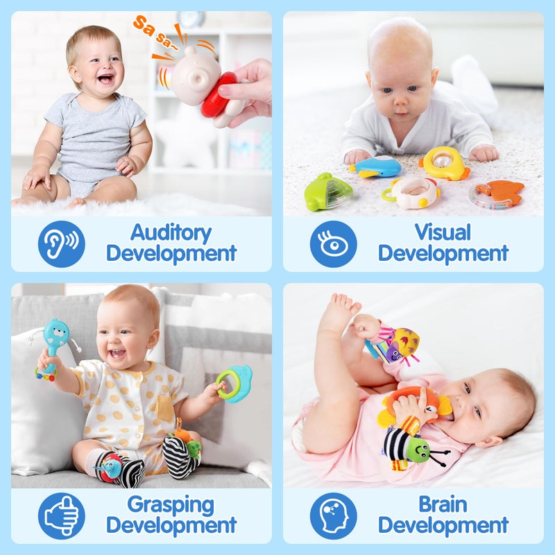 Vanmor Baby Rattles 0-6 Months | Sensory Toys for Infants 6-12 Month, Wrist Rattle Socks, Foot Finder & Teething Toys | Newborn Toys Gift for Boys and Girls, Baby Shower Gifts Easter Basket Stuffers - Image 2