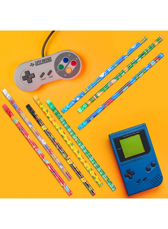Kolewo4ever 100 Pieces Video Game Themed Pencils Assortment Cylinder Wood Pencils With Various Game Pattern Icons For Party Favors Birthday Party Supplies（8 Styles） (100) - Image 5